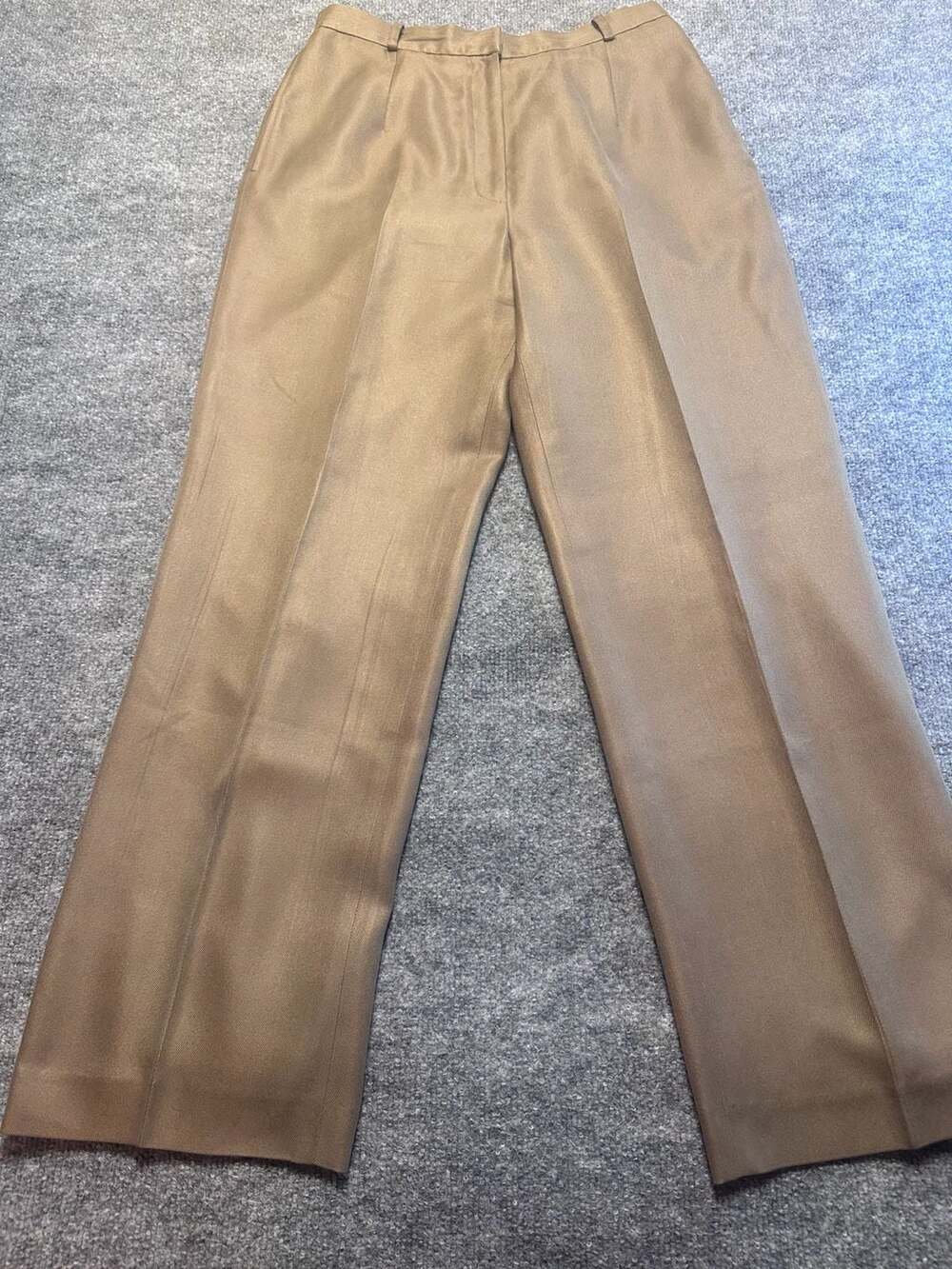 Talbots Petites 100% Pure Silk Dress Pants Tan Size 8 Casual Quiet Luxury